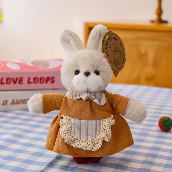 Cute Bunny Plush Keychain Charm, Soft Stuffed Rabbit Pendant with Metal Clip, Lightweight Portable Bag & Key Holder, Decorative Plush Doll Accessory for Backpack, Purse, Car, Gift Giving