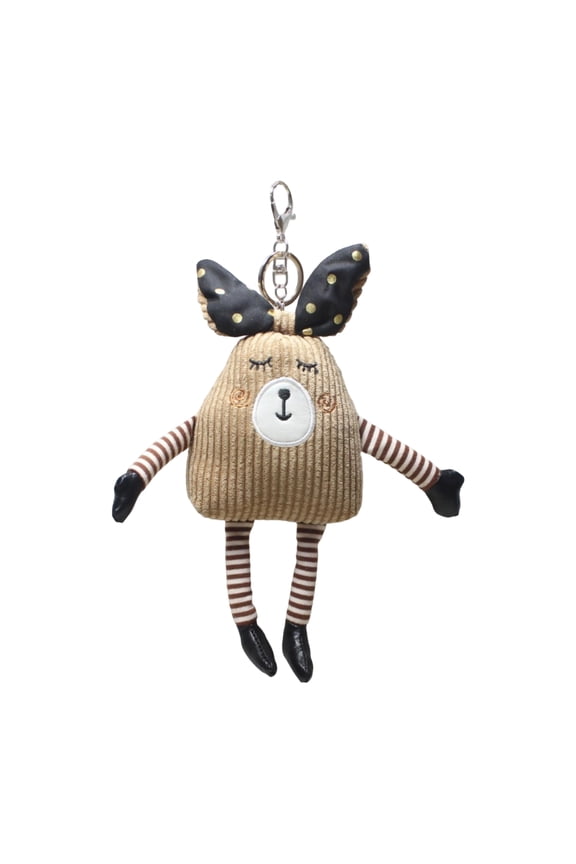 Cute Bunny Plush Keychain ,Cute Bag Pendant Keychain Dolls, 9.45 inch Cartoon Rabbits Stuffed Animal Charm for Backpack, Easter Gifts Hanging Decoration for Women, Soft Toy Pendant, Khaki
