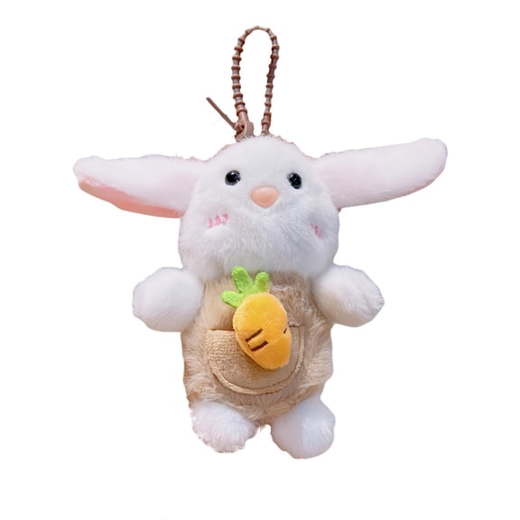 Cute Bunny Plush Keychain for Backpack, 4.7" Inch Mini Rabbit Keychain Purse Charm Pendant Gift for Women(Brown)