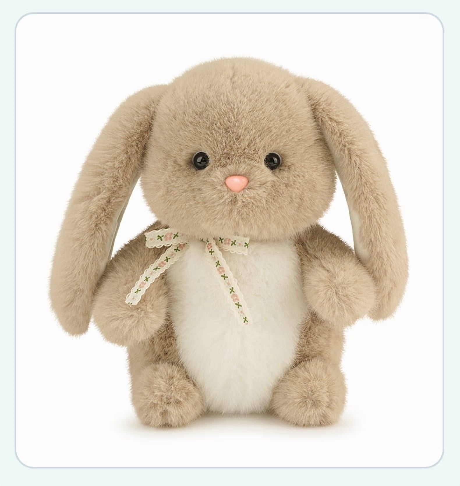 Cute Bunny Plush Toy, Soft Comfort Stuffed Animal Doll, Adorable Fluffy Rabbit Plushie for Girls, Cuddly Soothing Toy Birthday Gift for Friends and Loved Ones