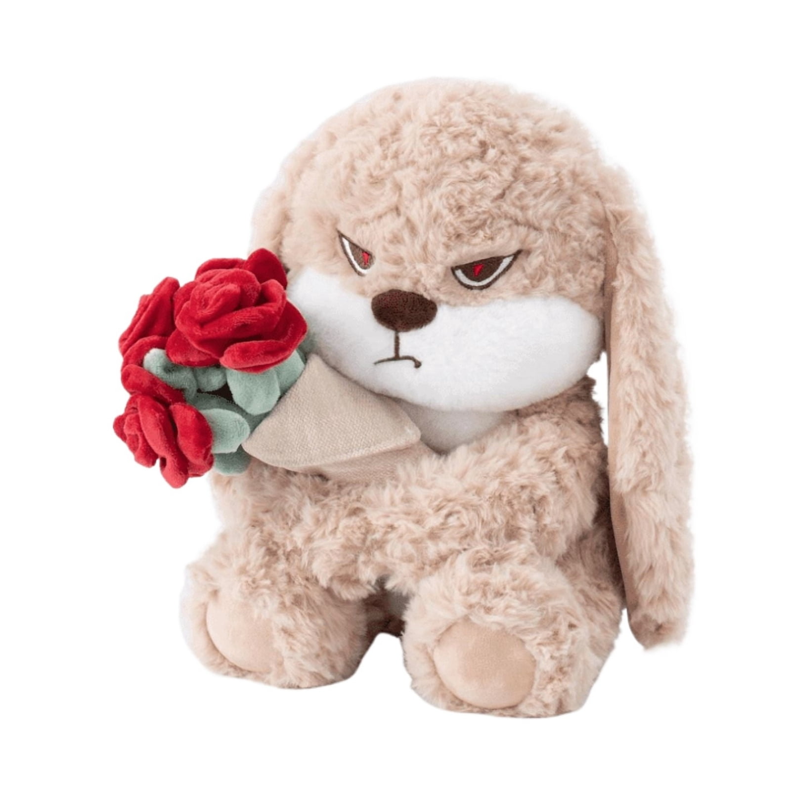 Cute Bunny Plush Toy with Rose Soft Stuffed Rabbit Doll Kawaii Plush Gift Decorative Toy