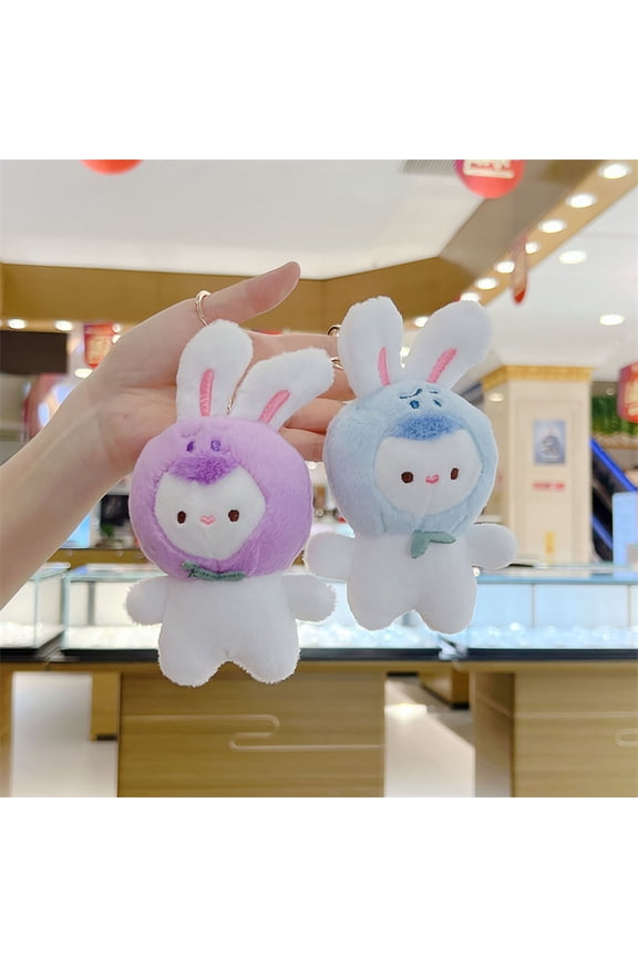Cute Bunny Plush Toys for Kids and Adults Keychains, Girls and Boys Birthday, Easter Basket Stuffers