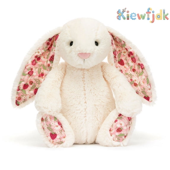 Kiewfjdk Easter Bunny Plush Toys Blossom Cream, 12" Soft Plush Bunny Stuffed Animal with Floppy Ears, Easter Decorations & Basket Stuffers, Long Ear Stuffed Rabbit Toys for Kids, Boys, Girls Age 3+