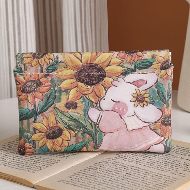 Cute Bunny Print Automatic Closing Coin Purses Women Coin Pouch Travel