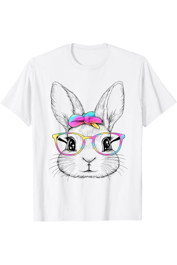 Cute Bunny Rabbit Face Happy Easter Day Women T-Shirt