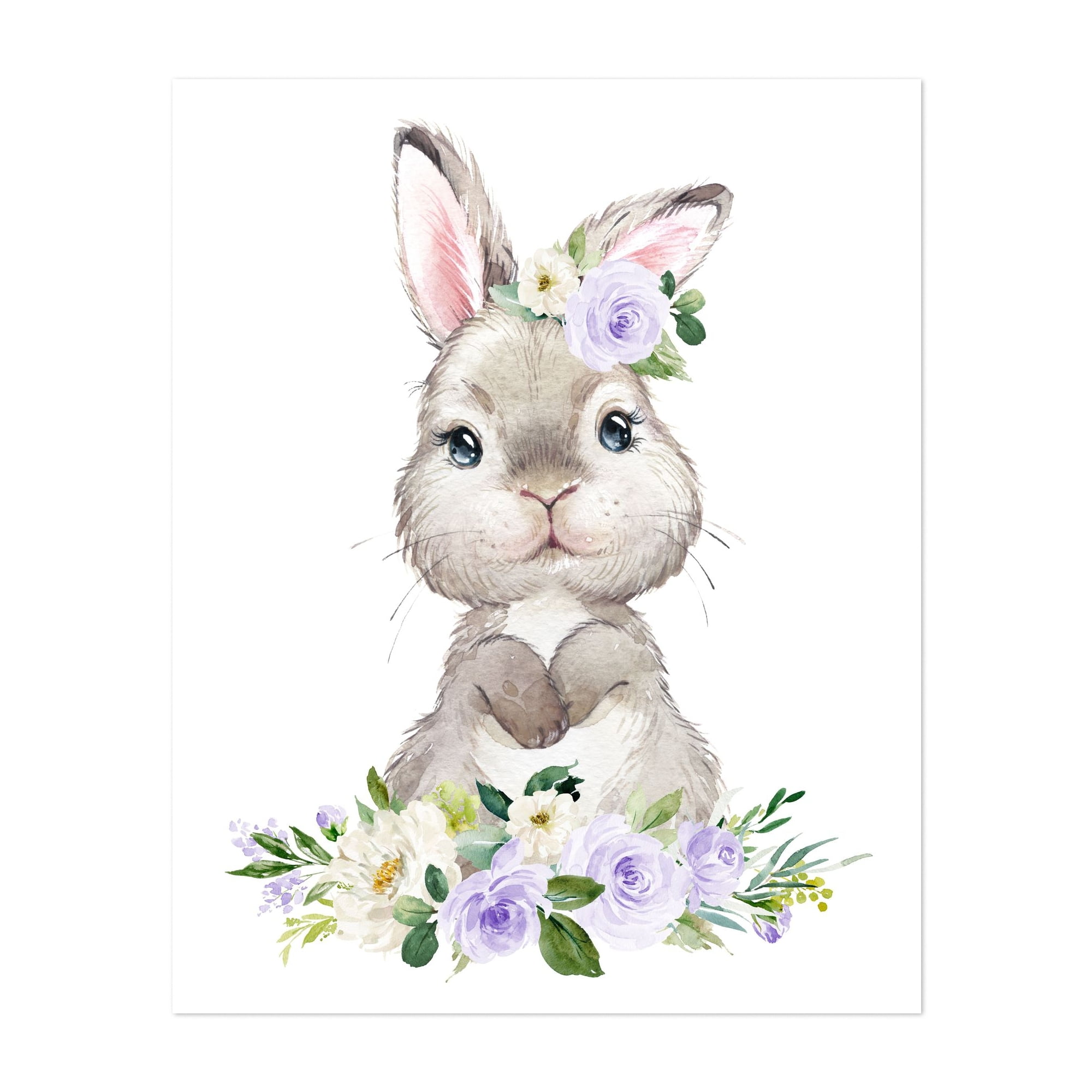 Cute Neutral Rabbit Cute Bunny, Rabbit, Forest Animals, Woodland Animals, Boho, Purple ...