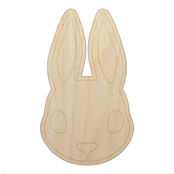 Cute Bunny Rabbit Head Wood Shape Unfinished Piece Cutout Craft DIY Projects - 6.25 Inch Size - 1/4 Inch Thick