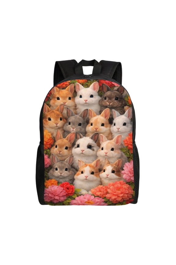 Cute Bunny Rabbits Backpack Large Capacity Laptop Bag for Men and Women