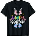 thumbnail image 1 of Cute Bunny Rabit Face Happy Easter Sayings Egg Bunny T-Shirt, 1 of 3