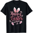 thumbnail image 1 of Cute Bunny Rabit Face Happy Easter Sayings Egg Bunny T-Shirt, 1 of 3