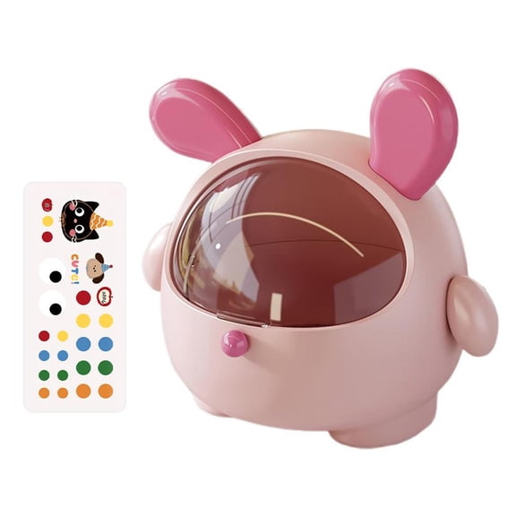 Cute Bunny Shaped Storage Box, Large Capacity Dustproof Jewelry & Hair Accessories Organizer, C Desktop Flip-Top