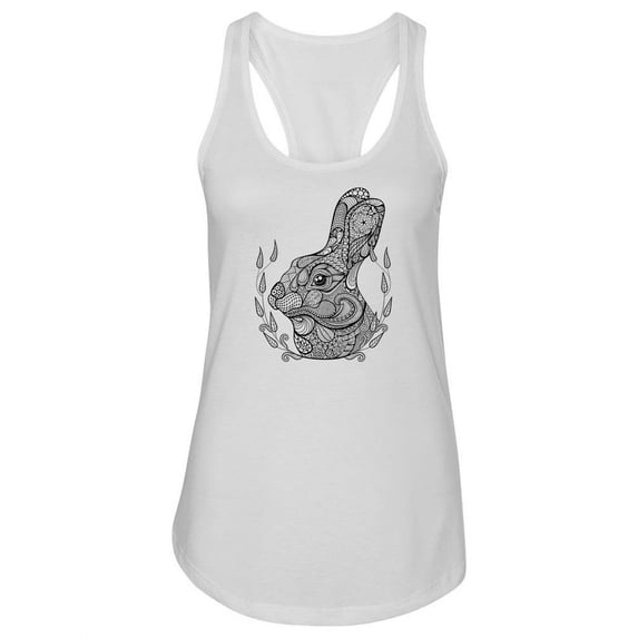 Cute Bunny Sketch. Tank Women -Image by Shutterstock, Female Large