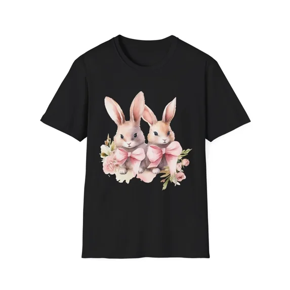 Cute Bunny Spring Easter Gift Softstyle Casual Wear Unisex T-Shirt, up to Size 5XL