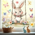 thumbnail image 1 of Cute Bunny Swing Window Decal - Easter Themed Static Cling Sticker for Seasonal Home Decor and Festive Celebration Display, 1 of 9
