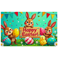 thumbnail image 1 of Cute Bunny Themed Easter Background Happy Easter Banner Party Decors Photography Props Easter Celebration Family Gatherings Egg Hunts Kids Parties, 1 of 7