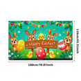 thumbnail image 1 of Cute Bunny Themed Easter Background Happy Easter Banner Party Decors Photography Props Easter Celebration Family Gatherings Egg Hunts Kids Parties, 1 of 8