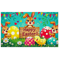 thumbnail image 1 of Cute Bunny Themed Easter Background Happy Easter Banner Party Decors Photography Props Easter Celebration Family Gatherings Egg Hunts Kids Parties, 1 of 7