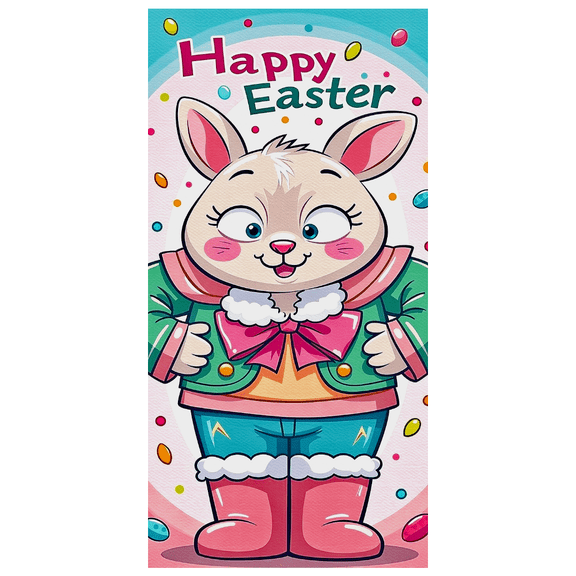 Cute Bunny Themed Happy Easter Background Backdrop Banner Party Decoration Easter Party Supplies Photography Props Easter Event Decorations