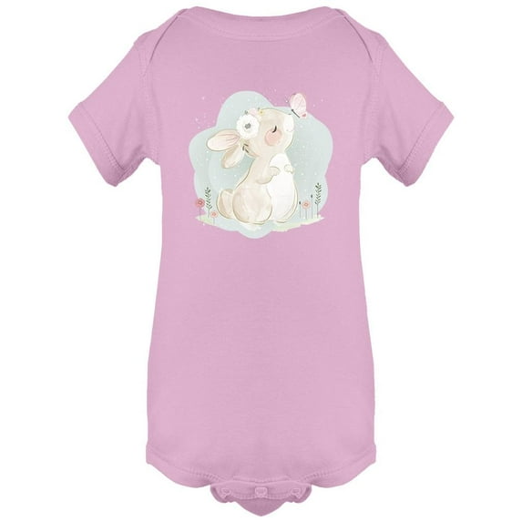 Cute Bunny With A Butterfly Bodysuit Infant -Image by Shutterstock, Newborn