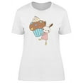 thumbnail image 1 of Cute Bunny With Birthday Cupcake T-Shirt Women -Image by Shutterstock, Female XX-Large, 1 of 2