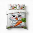 thumbnail image 1 of Cute Bunny With Carrot Bedding Set 3 Pcs Soft Microfiber Quilt Cover For Bedroom Decor, Comforter Cover With 2 Pillowcase, 1 of 5