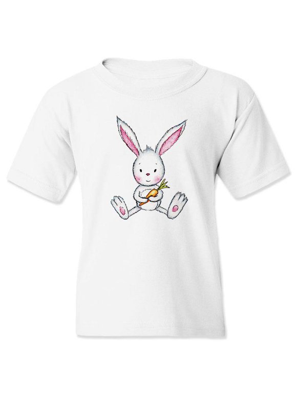 Cute Bunny With Carrot T-Shirt Juniors -Image by Shutterstock, Small