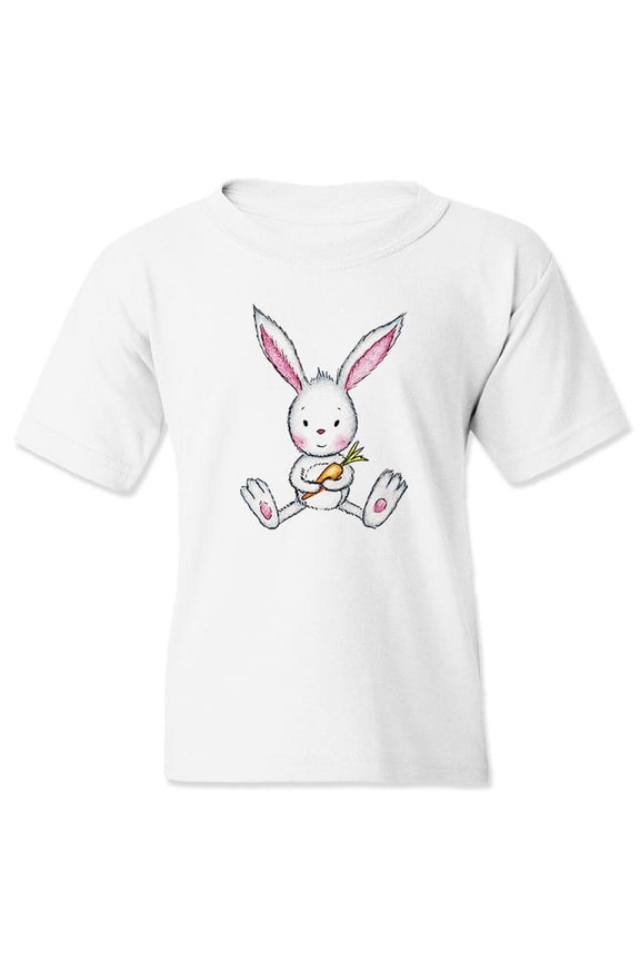Cute Bunny With Carrot T-Shirt Juniors -Image by Shutterstock, Small