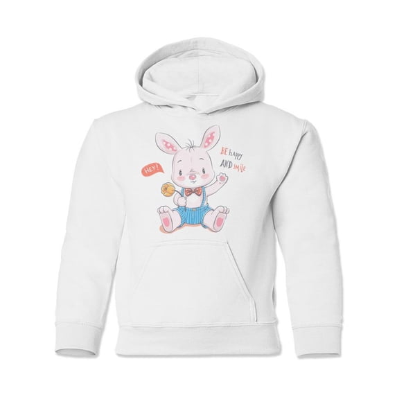 Cute Bunny With Flower Hoodie Juniors -Image by Shutterstock, x-Large
