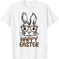thumbnail image 1 of Cute Bunny With Glasses Leopard Print Easter Bunny Face T-Shirt, 1 of 3