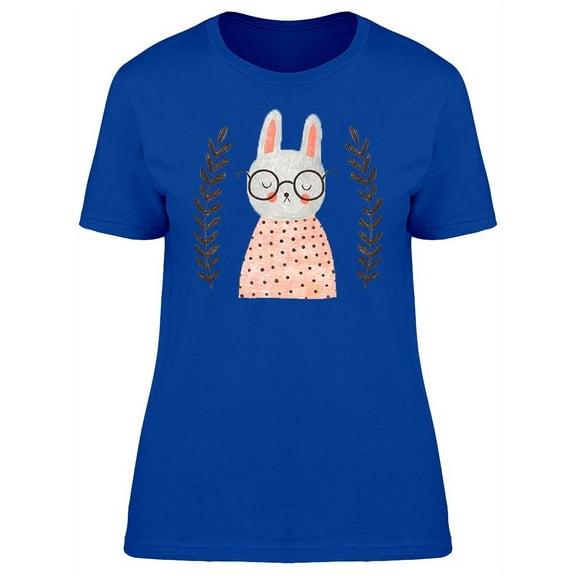 Cute Bunny With Smart Glasses T-Shirt Women -Image by Shutterstock, Female Small