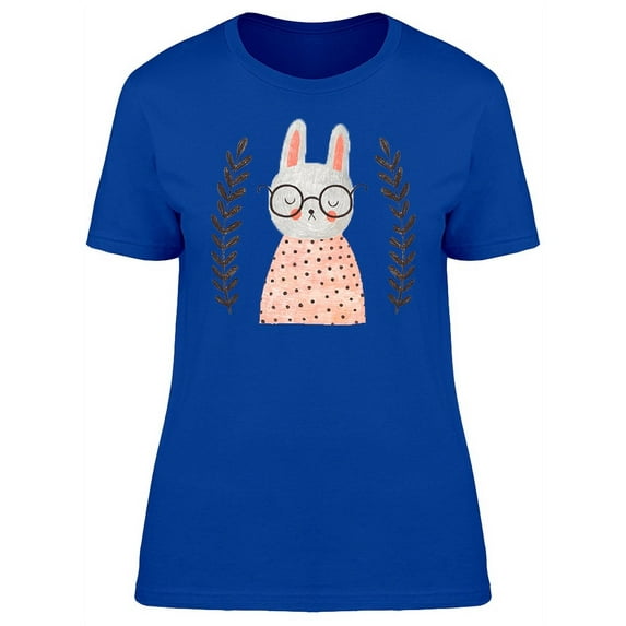 Cute Bunny With Smart Glasses T-Shirt Women -Image by Shutterstock, Female Small
