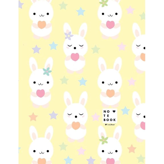 Cute Bunny on Yellow Notebook: Notebook: Cute bunny on yellow cover and Dot Graph Line Sketch pages, Extra large (8.5 x 11) inches, 110 pages, White paper, Sketch, Draw and Paint (Paperback)