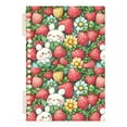thumbnail image 1 of Cute Bunny and Strawberry Notebooks 1-subject Journal 60 Sheets A5 College Ruled Paper Detachable Ring 8.3"x5.7", 1 of 8