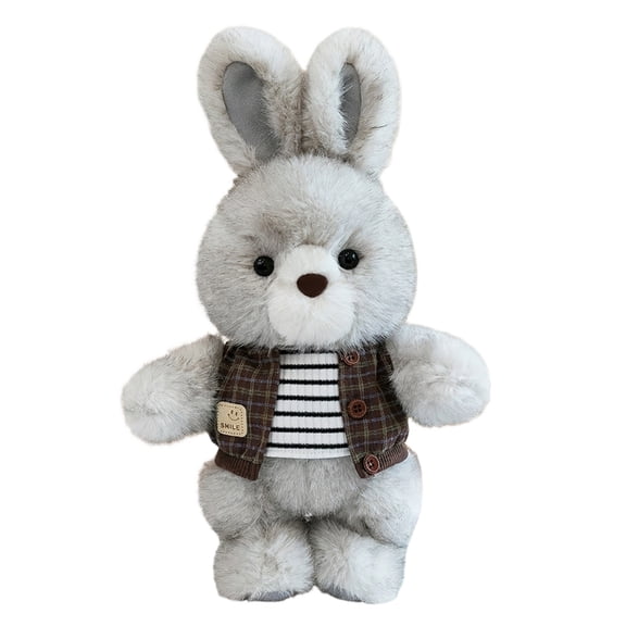 Cute Bunny plush stuffed animal, 13.7 Inch Vintage Dressed Rabbit Adorable Bunny Stuffed Animal , Soft Rabbit Plushie Hug Pillow Gift for Kids and Adult, Easter Decor, H