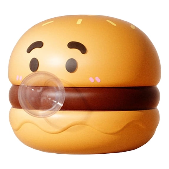 Cute Burger Shaped Night Light Blowing Desk Lamp USB Rechargeable Warm Light for Bedroom Decor