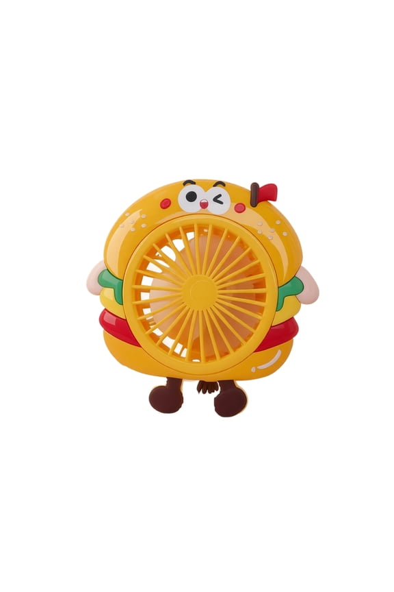 Cute Burger Shaped Watch Fan, 1 Speed Portable Mini Cooling Fan, 1 Hour Battery Life for Daily Use