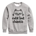 thumbnail image 1 of Cute But Chaotic  - Toddler And Youth Crewneck Fleece Sweatshirt, 1 of 6