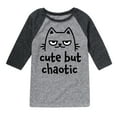thumbnail image 1 of Cute But Chaotic  - Toddler And Youth Raglan Graphic T-Shirt, 1 of 6
