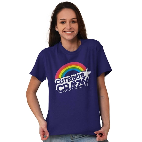 Cute But Crazy Sarcastic Funny Gym Women's Plus Size Graphic Tee Brisco Brands 2X