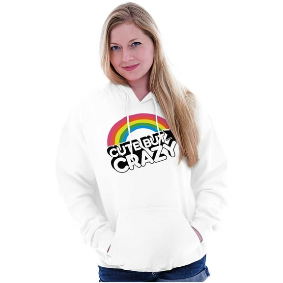 Cute But Crazy Sarcastic Funny Gym Women Plus Size Graphic Pullover Hoodie Brisco Brands 5X