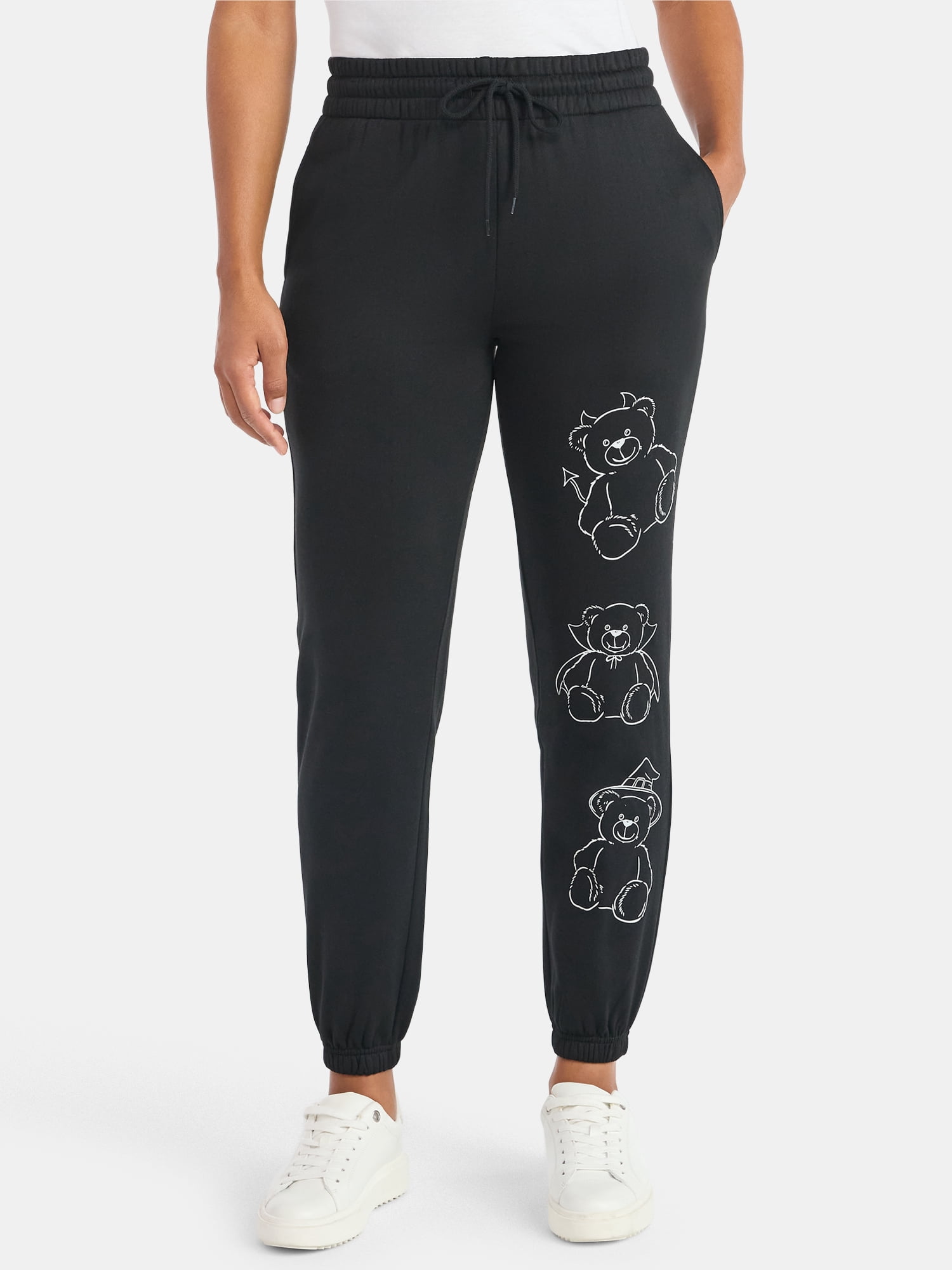 Cute But Creepy Women's Halloween Graphic Fleece Joggers, Sizes XXS-XXL