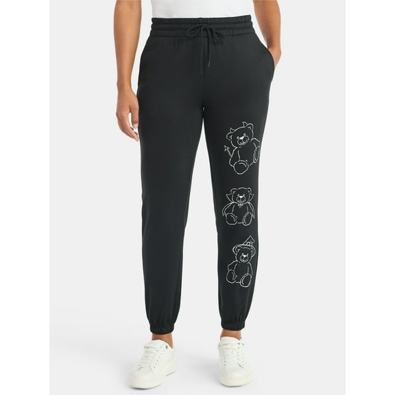 Cute But Creepy Women's Halloween Graphic Fleece Joggers, Sizes XXS-XXL