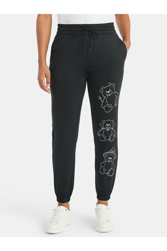 Cute But Creepy Women's Halloween Graphic Fleece Joggers, Sizes XXS-XXL