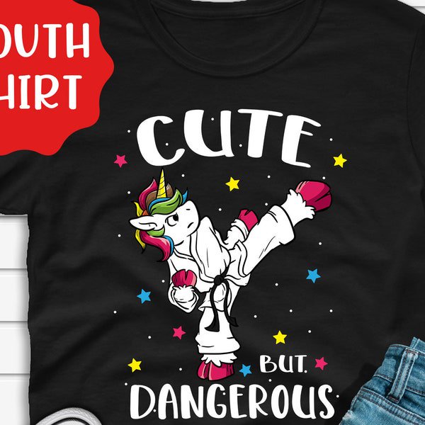 Cute But Dangerous Martial Arts Girl Tshirt, Kid's Karate Shirt