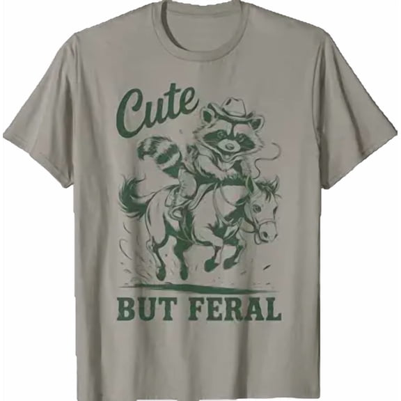 Cute But Feral Raccoon Cowboy T-Shirt