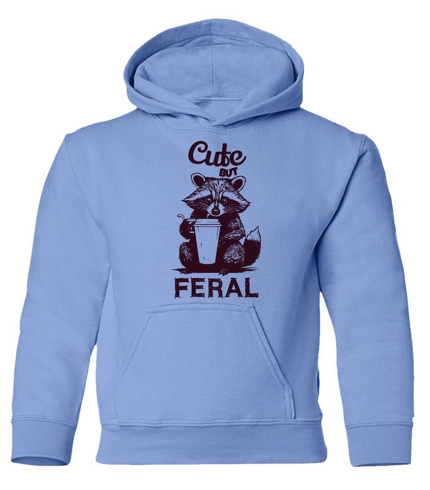 Cute But Feral Trash Panda Funny Racoon Inspired Youth Hooded