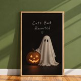 Fun Ghost Poster Cute But Haunted Ghost Halloween Poster - Walmart.com