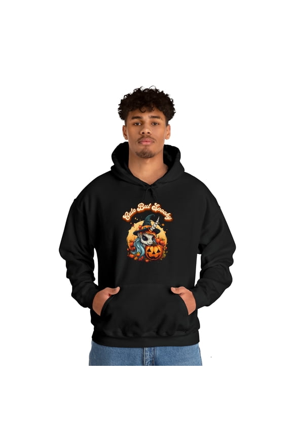 Cute But Spooky Halloween Unicorn Hoodie, Emo Goth Unicorn Halloween Hoodie