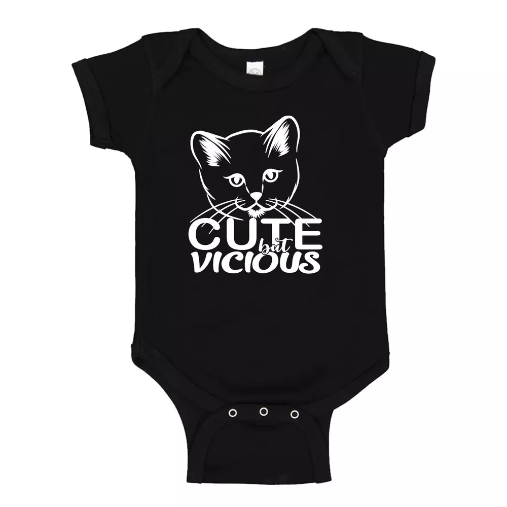 Cute But Vicious New Born Baby Animal Lovers Gift Unisex Baby Bodysuit ...