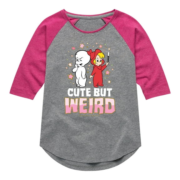 Cute But Weird  - Toddler And Youth Girls Raglan Graphic T-Shirt